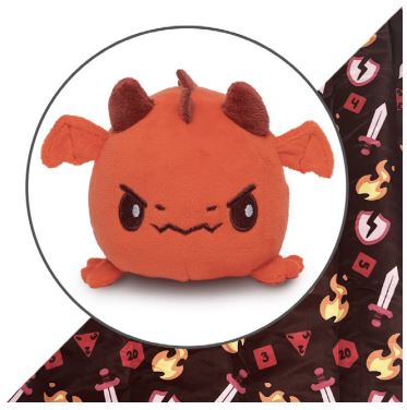 Plushie Tote Bag: Dark Red Tabletop Gaming Tote Bag + Red Dragon Plushie